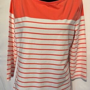 Merona Red and White Striped Long Sleeve Tee